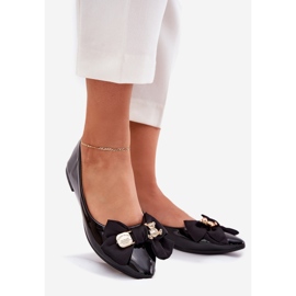 Festett balerinák íj és arany bross fekete 1