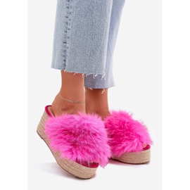 Női ékek ékkel szőrme és fuchsia rózsaszín 1