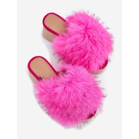 Női ékek ékkel szőrme és fuchsia rózsaszín 2