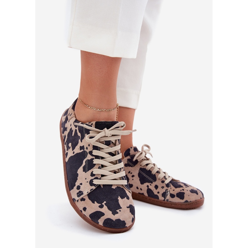 Női velúr cipők Zazoo n1120 barna-beige-ben 1