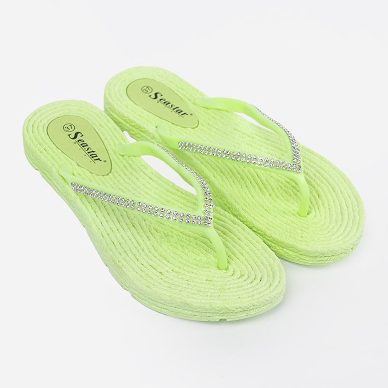 Seastar Zöld flip -flopok cirkonokkal 1 Seastar Zöld flip -flopok cirkonokkal 1