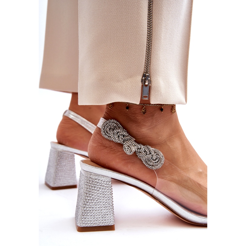 S. BARSKI Elegáns női szivattyúk MR91292-1 ezüstben cirkonokkal 5