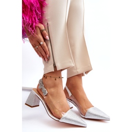 S. BARSKI Elegáns női szivattyúk MR91292-1 ezüstben cirkonokkal 6