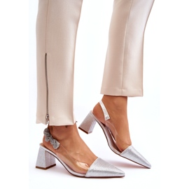 S. BARSKI Elegáns női szivattyúk MR91292-1 ezüstben cirkonokkal 4