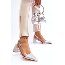 S. BARSKI Elegáns női szivattyúk MR91292-1 ezüstben cirkonokkal 3