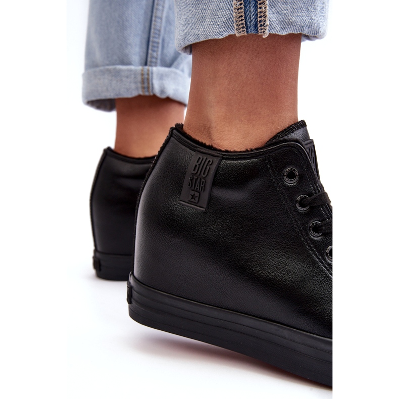 Big Star Női cipők egy ék öko-bőr nagy csillag MM274001 fekete 3