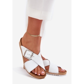 Női bőr papucs inblu vo0004gu csatfehér 1