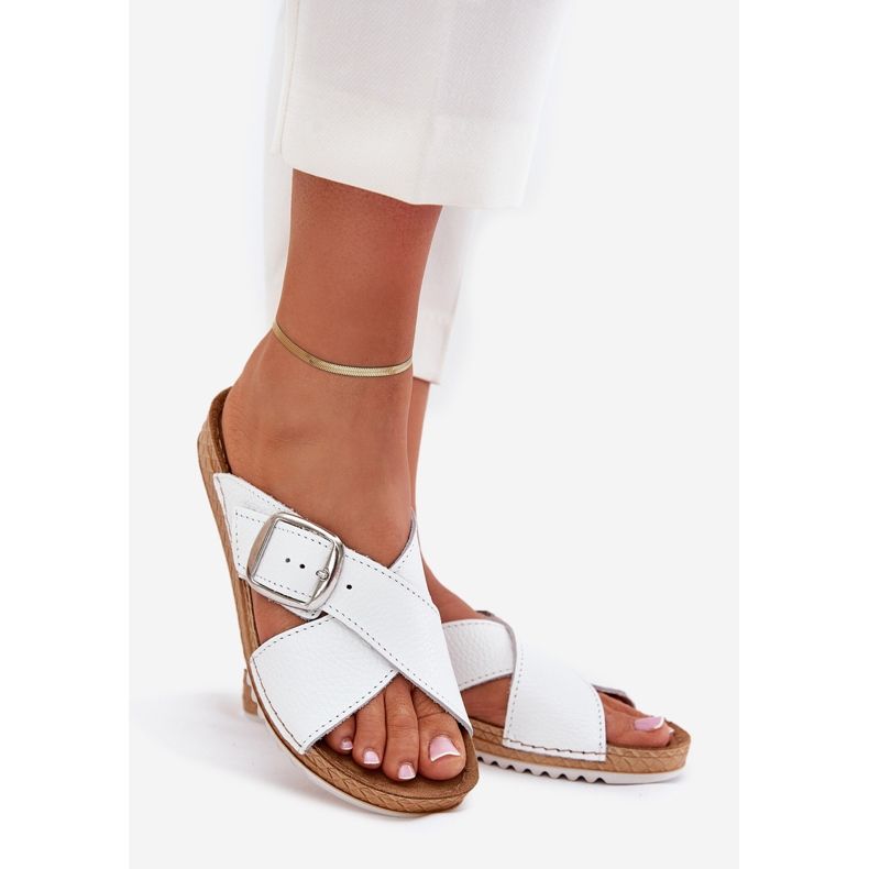 Női bőr papucs inblu vo0004gu csatfehér 1