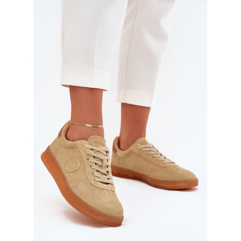 Női velúr cipők Big Star RR274849 Hi-Polish Bézs-rendszer 2