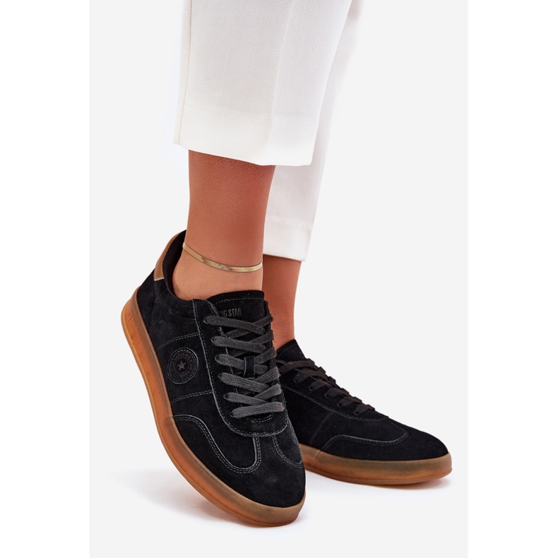 Női velúr cipők Big Star RR274851 Hi-Polish System Black fekete 1