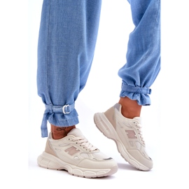 Női sportcipő bézs hálóval 4