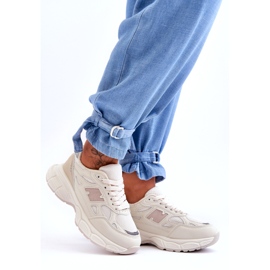 Női sportcipő bézs hálóval 3