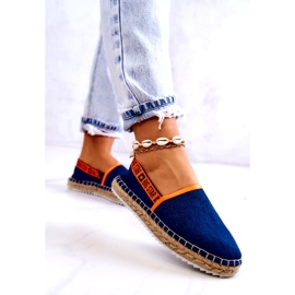 Anyag Espadrilles női beillesztés Big Star JJ27487 Navy Blue kék 4