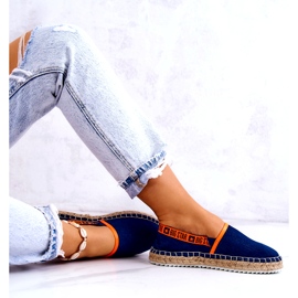 Anyag Espadrilles női beillesztés Big Star JJ27487 Navy Blue kék 2