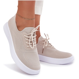 Seastar Anyag elpusztult sportcipő a platformon a női bézs 4