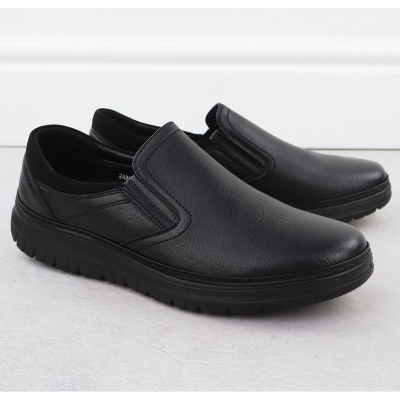 Férfi cipő elegáns csúszó fekete Unisoft 7155 1 Férfi cipő elegáns csúszó fekete Unisoft 7155 1