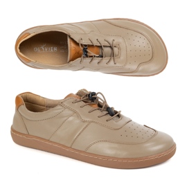 Olivier Női mezítláb cipő minimalista bőr széles aria cappuccino bézs 1