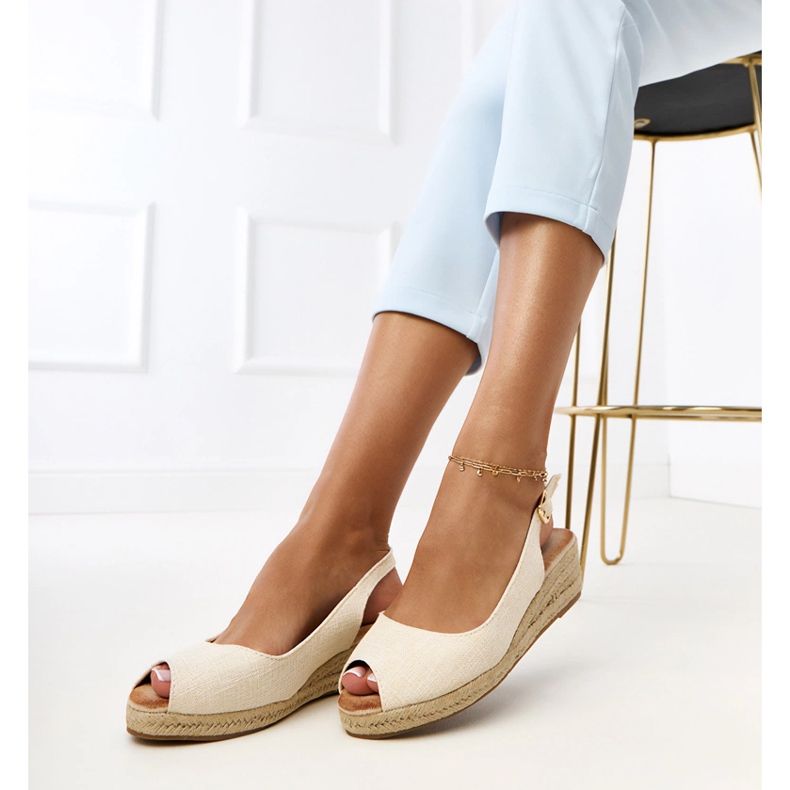 Bézs szandál espadrilles az ék nevarez -en 2