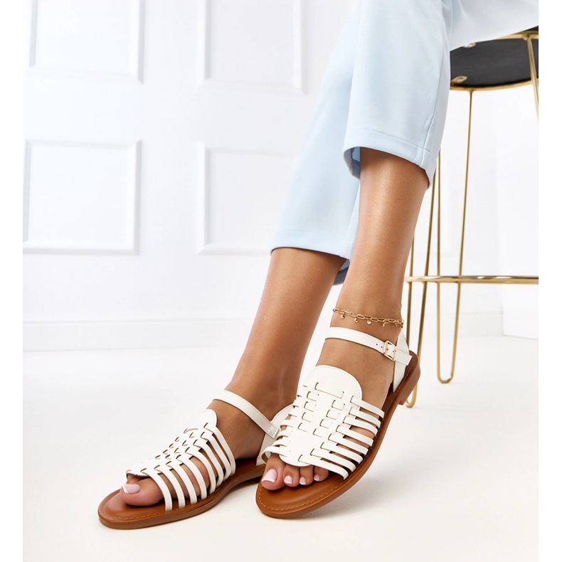 Örök lapos római szandál fehér 1 Örök lapos római szandál fehér 1