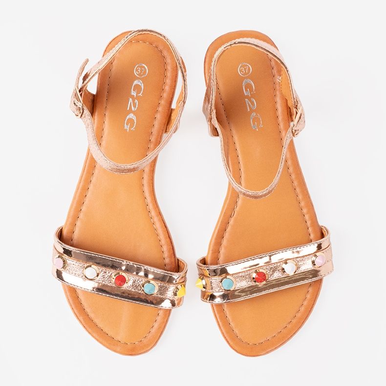 Shelvt Női rózsaszín arany szandál 2