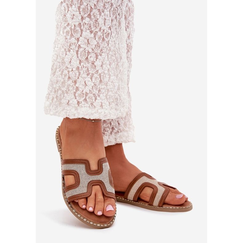 Boto Vereya Flat -Sheeled női lapos papucs barna 1