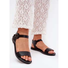 Boto Lapos, káposzta női szandál öko bőr fekete kivara 2