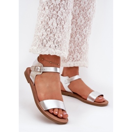 Boto Lapos sarok szandál öko bőr ezüst kivara 2