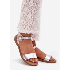 Boto Lapos sarok szandál öko bőr ezüst kivara 1