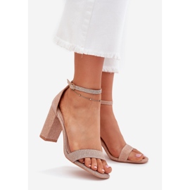 Boto Fényes női szandál a poszton rózsaszín kavina arany aranysárga 1