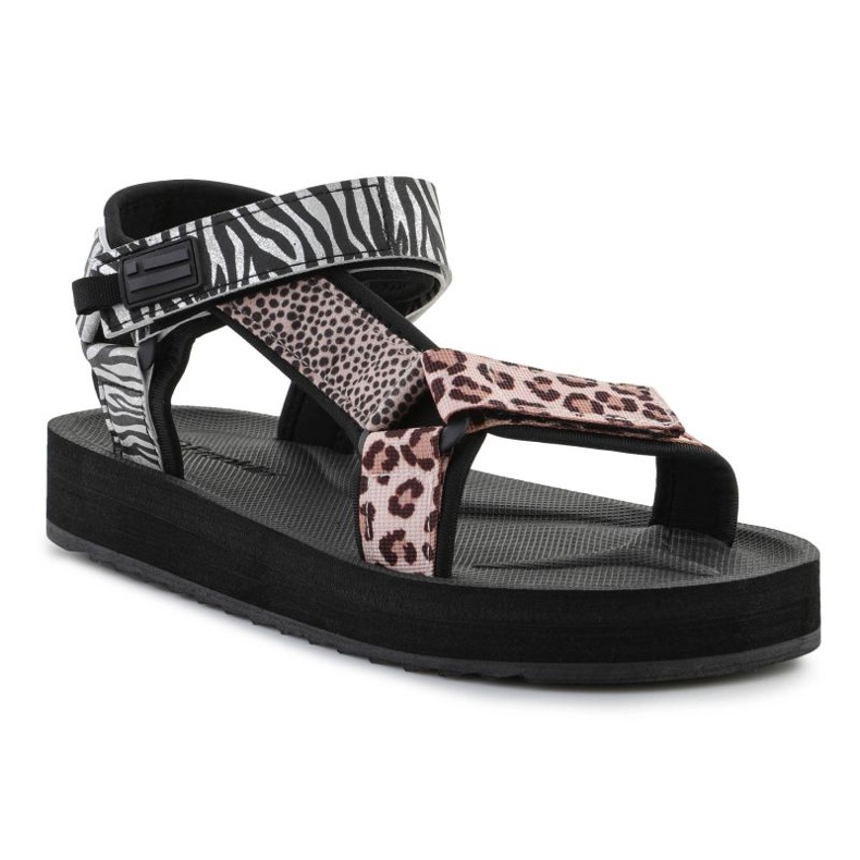 Sandals D.Franklin Forest High Strips Animal Print DFSH404002-ABLA fekete 1