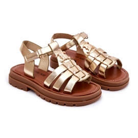 Lányok szandálja dekoratív arany részletekkel aranysárga 1