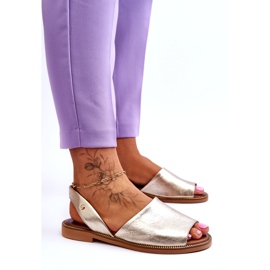 Zazoo Bőr csúszás -Uup női arany fém szandál aranysárga 4 Zazoo Bőr csúszás -Uup női arany fém szandál aranysárga 4