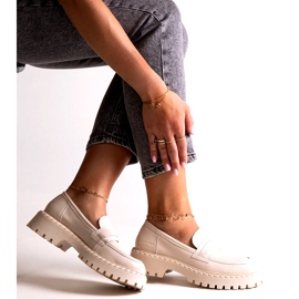 Női Big Star LL274457 bőr mokaszinok bézs 7