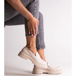 Női Big Star LL274457 bőr mokaszinok bézs 6