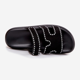 Boto A női papucs dekorációval a fekete dlyna platformon 2