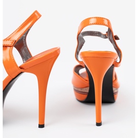 Shelvt Magas rágás narancssárga szandál 1