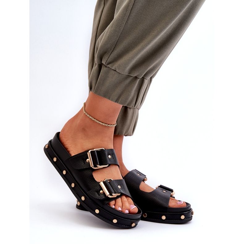 Női papucs flopok a platformon Big Star NN274082 fekete 1