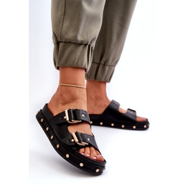 Női papucs flopok a platformon Big Star NN274082 fekete 2