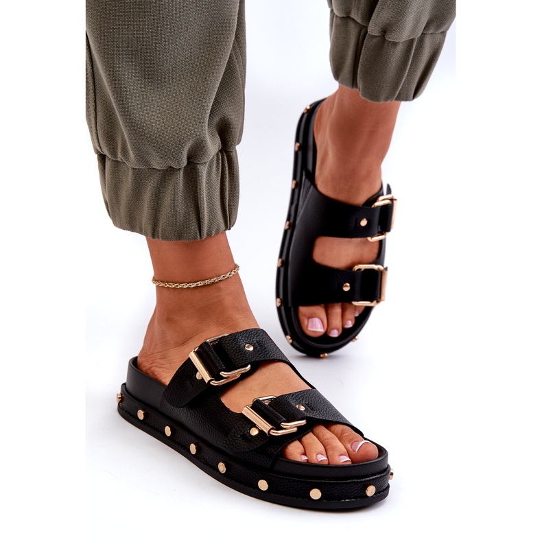 Női papucs flopok a platformon Big Star NN274082 fekete 3