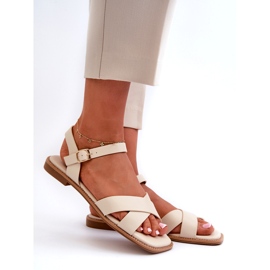 S.Barski Lapos női szandál öko-bőrrel S. Barski Kv27-003 bézs 1