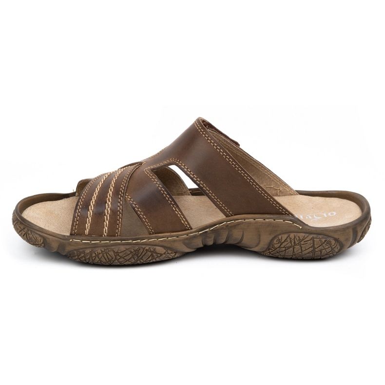 Olivier Férfi bőr papucs 680 mA sötétbarna 2 Olivier Férfi bőr papucs 680 mA sötétbarna 2