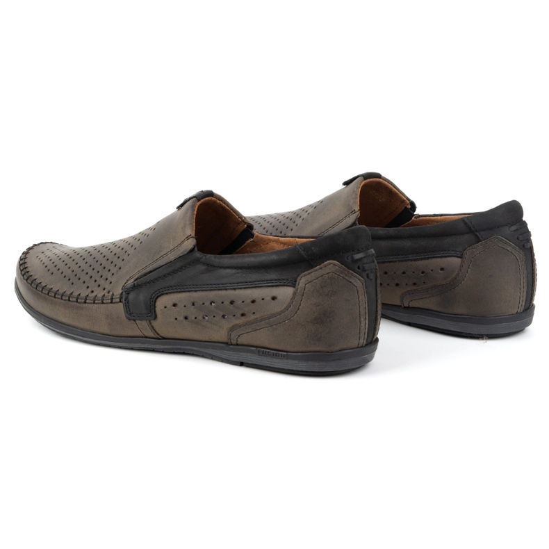 Olivier Férfi áttört bőr mokaszin 0525 olive zöld 3