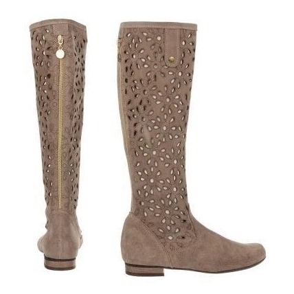 Olivier Női sötét bézs áttört csizma 5