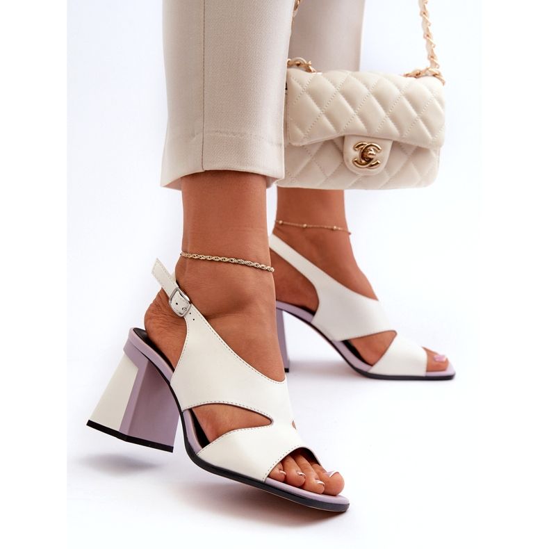 S.Barski Női magassarkú szandál fehér D&amp;A MR38-153 4