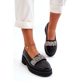 ZAZOO 3419 női bőrfókerek dekoratív csíkkal fekete hevederrel 1