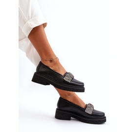 ZAZOO 3419 női bőrfókerek dekoratív csíkkal fekete hevederrel 3