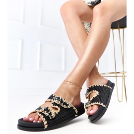 Fekete flip -flopok szameli csatokkal 2