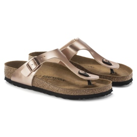 Női flip -flops birkenstock gizeh bs 1023925 arany rózsaszín fémes aranysárga 4