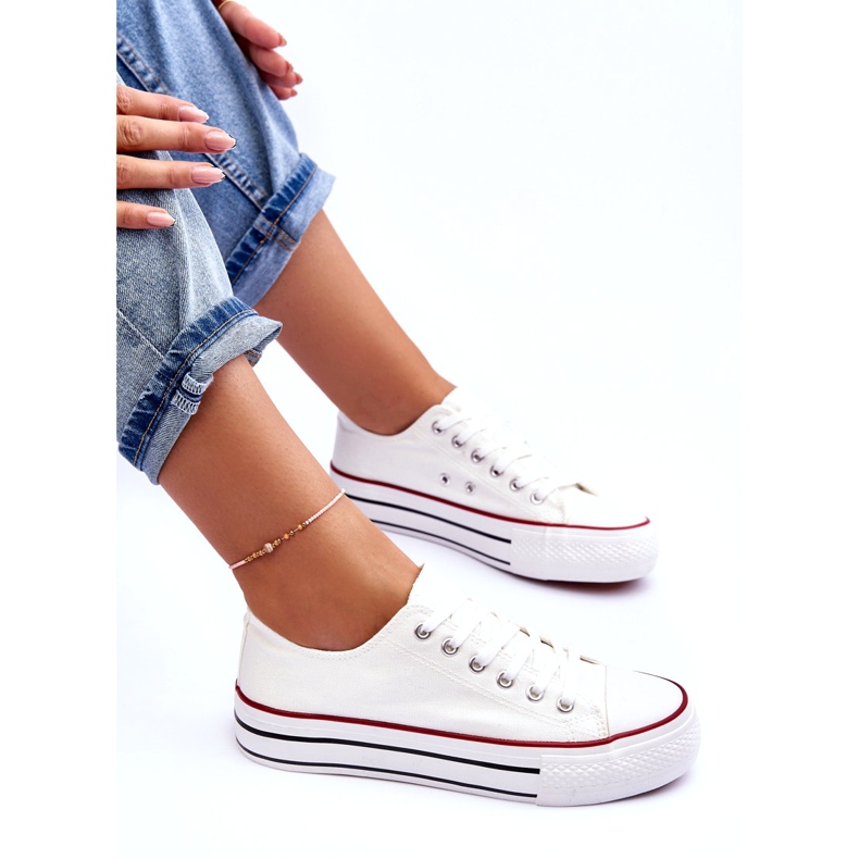 Klasszikus alacsony platformú tornacipő, fehér Jazlyn 4