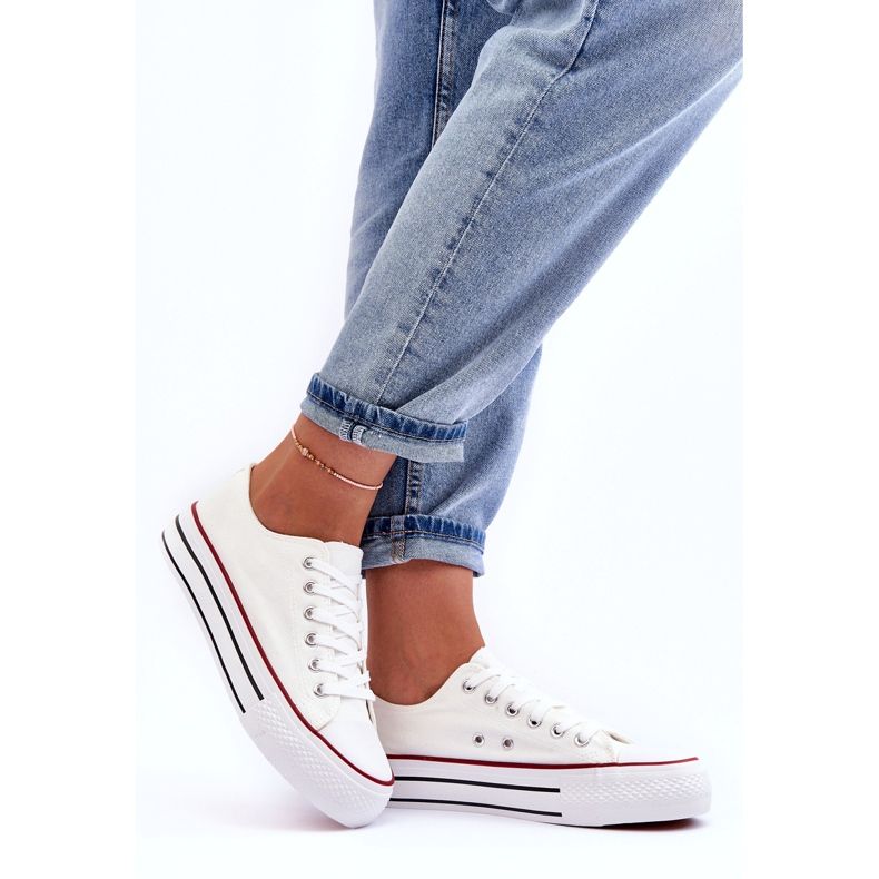 Klasszikus alacsony platformú tornacipő, fehér Jazlyn 2